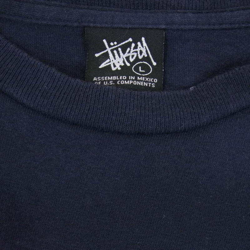 STUSSY ステューシー 00s WELL LETS THIS STRAIGHT TEE フォト プリント Tシャツ 半袖 ネイビー系 L【中古】