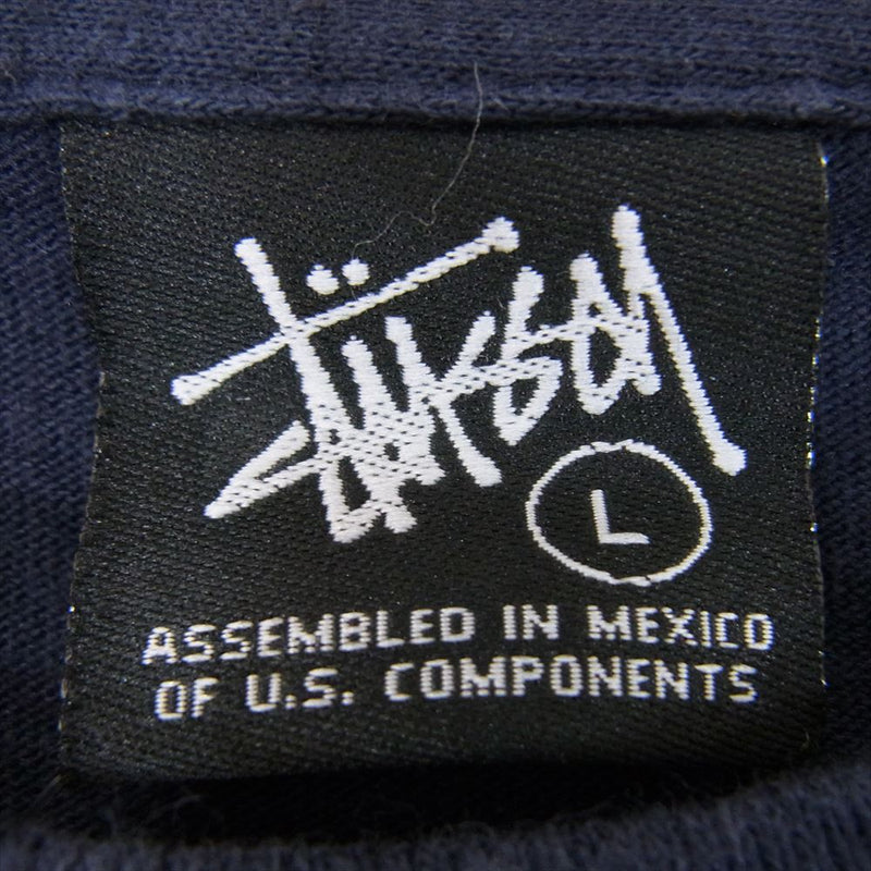 STUSSY ステューシー 00s WELL LETS THIS STRAIGHT TEE フォト プリント Tシャツ 半袖 ネイビー系 L【中古】