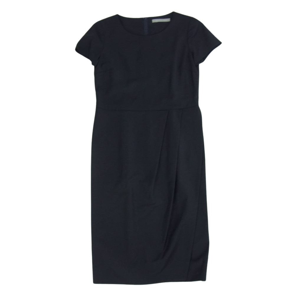 theory セオリー 03-9904120 theory luxe セオリーリュクス ノーカラー ジャケット セットアップ スーツ ブラック系 38【中古】