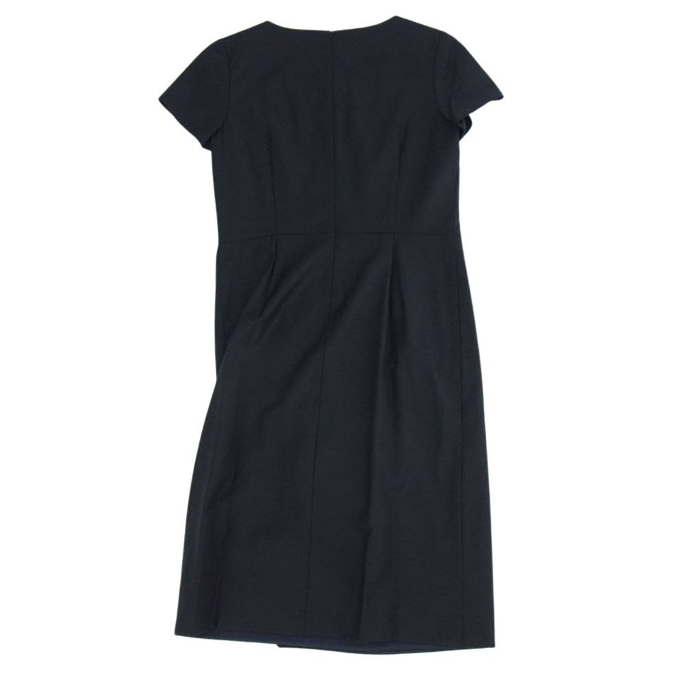 theory セオリー 03-9904120 theory luxe セオリーリュクス ノーカラー ジャケット セットアップ スーツ ブラック系 38【中古】