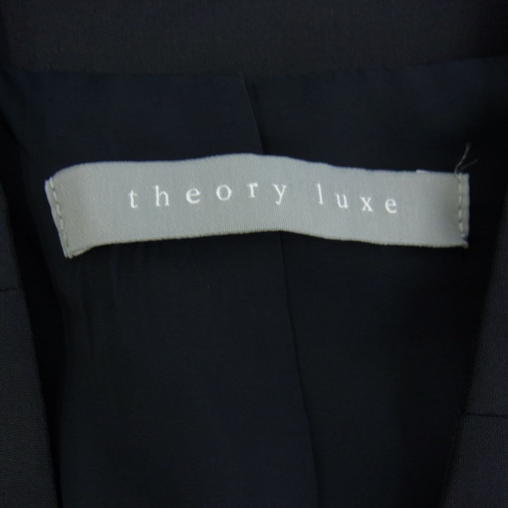 theory セオリー 03-9904120 theory luxe セオリーリュクス ノーカラー ジャケット セットアップ スーツ ブラック系 38【中古】