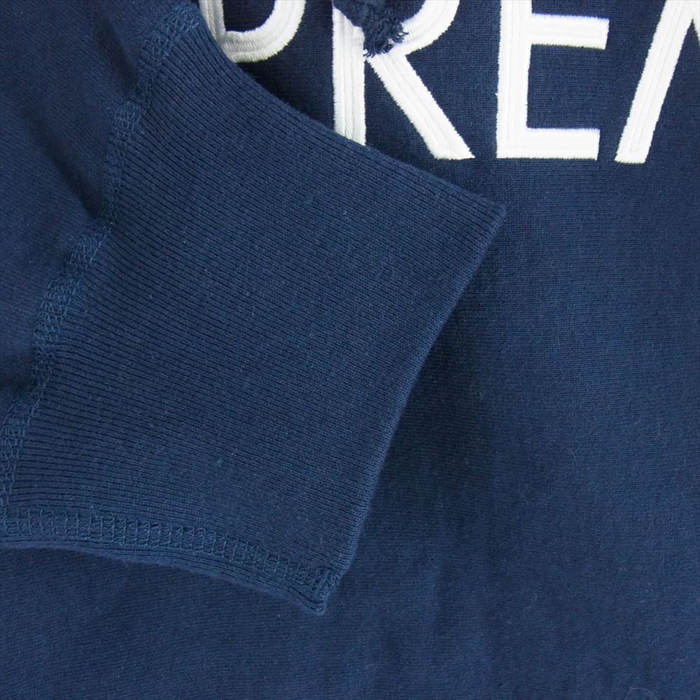 Supreme シュプリーム 22AW Capital Hooded Sweatshirt キャピタル フーデッド スウェット シャツ フーディー パーカー ネイビー系 L【中古】