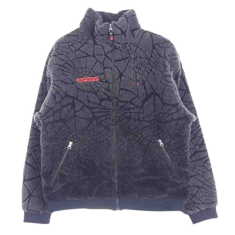 Supreme シュプリーム 22AW Spyder Web Polar Fleece Jacket スパイダー ウェブ ポーラー フリース ジャケット ブルゾン グレー系 L【美品】【中古】