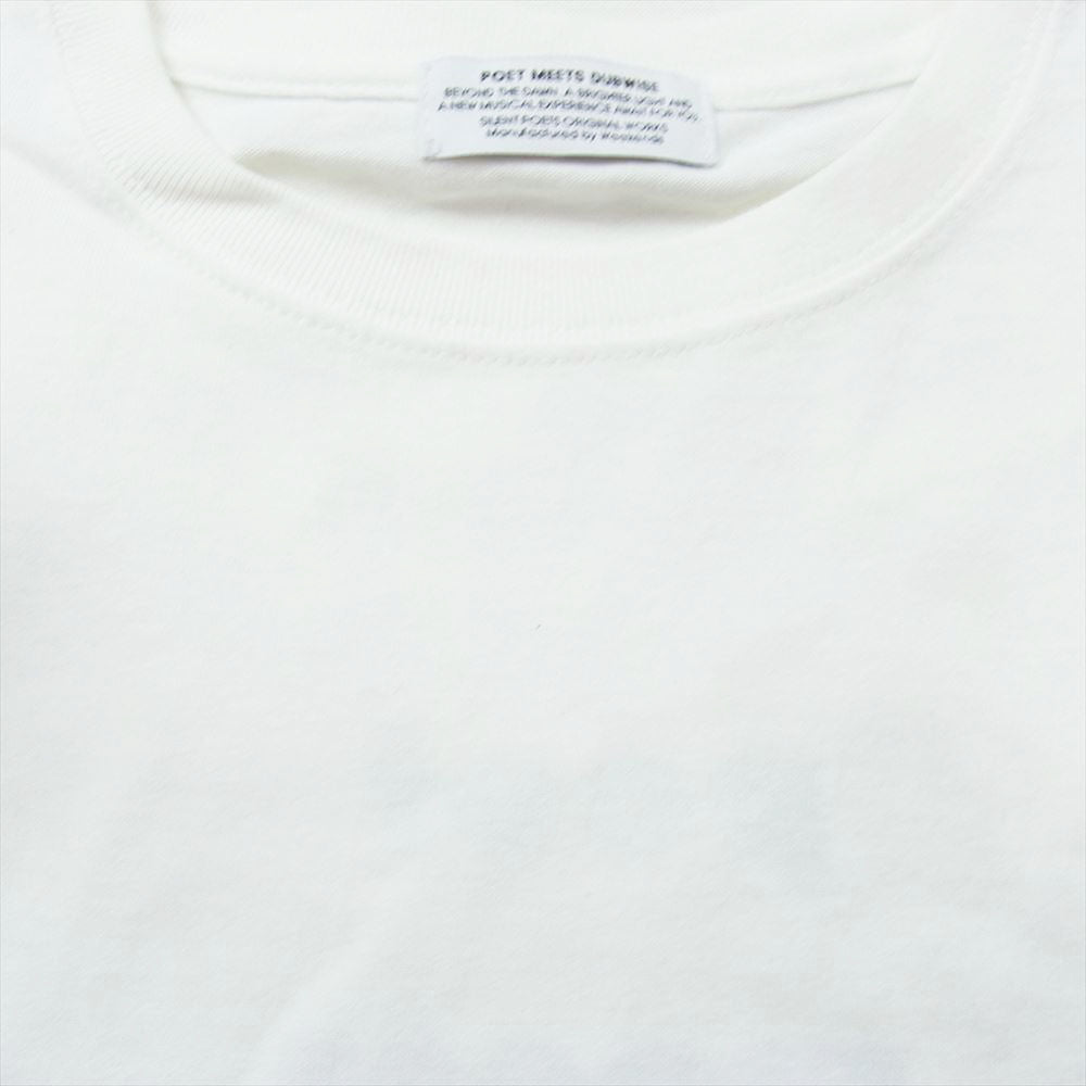 ポエトミーツダブワイズ ロゴ プリント 長袖 カットソー ロングスリーブ Tシャツ ロンT ホワイト系 XL【中古】