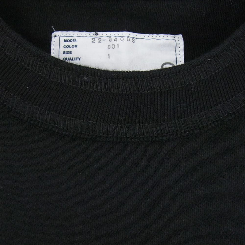 Sacai サカイ 22SS 22-0400S Film Crew L/S T-Shirt フィルムクルー ロゴプリント レイヤード 長袖 カットソー ロングスリーブ Tシャツ ロンT ブラック ブラック系 1【中古】