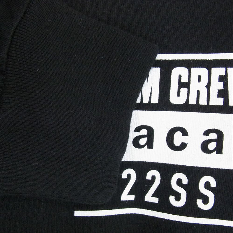 Sacai サカイ 22SS 22-0400S Film Crew L/S T-Shirt フィルムクルー ロゴプリント レイヤード 長袖 カットソー ロングスリーブ Tシャツ ロンT ブラック ブラック系 1【中古】