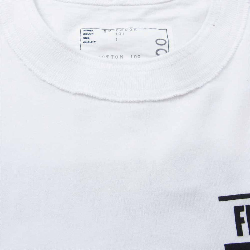 Sacai サカイ 22SS 22-0400S Film Crew L/S T-Shirt フィルムクルー ロゴプリント レイヤード 長袖 カットソー ロングスリーブ Tシャツ ロンT ホワイト ホワイト系 1【美品】【中古】