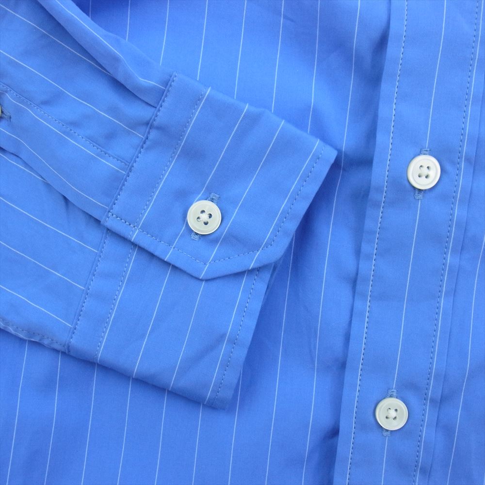SOPHNET. ソフネット SOPH-242020 BAND COLLAR SHIRT バンドカラー ストライプ 長袖 シャツ ブルー系 M【中古】