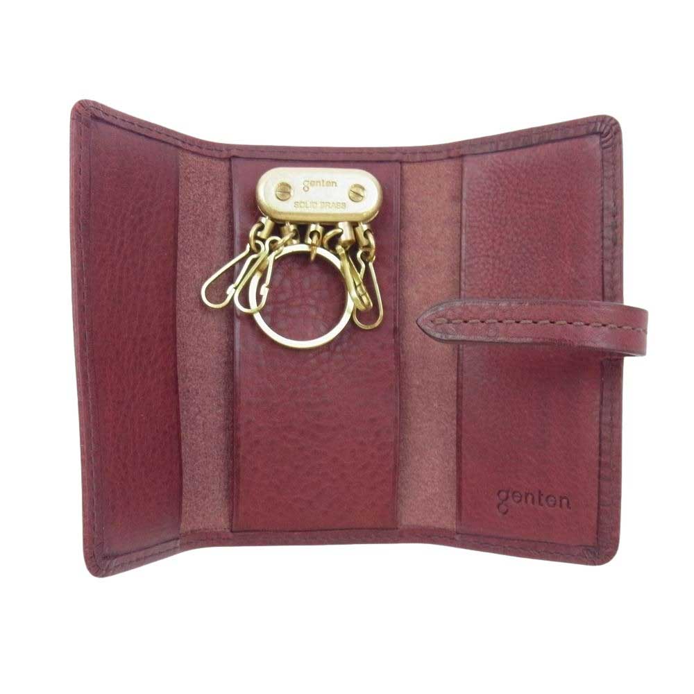 genten ゲンテン レザー キーケース ワインレッド系【中古】