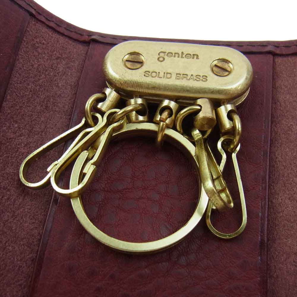 genten ゲンテン レザー キーケース ワインレッド系【中古】
