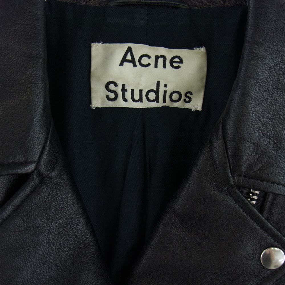 ACNE STUDIOS アクネストゥディオズ 1AZ166 61-18-0572-202 MOCK シープレザー ダブル ライダース ブラック系 38【中古】