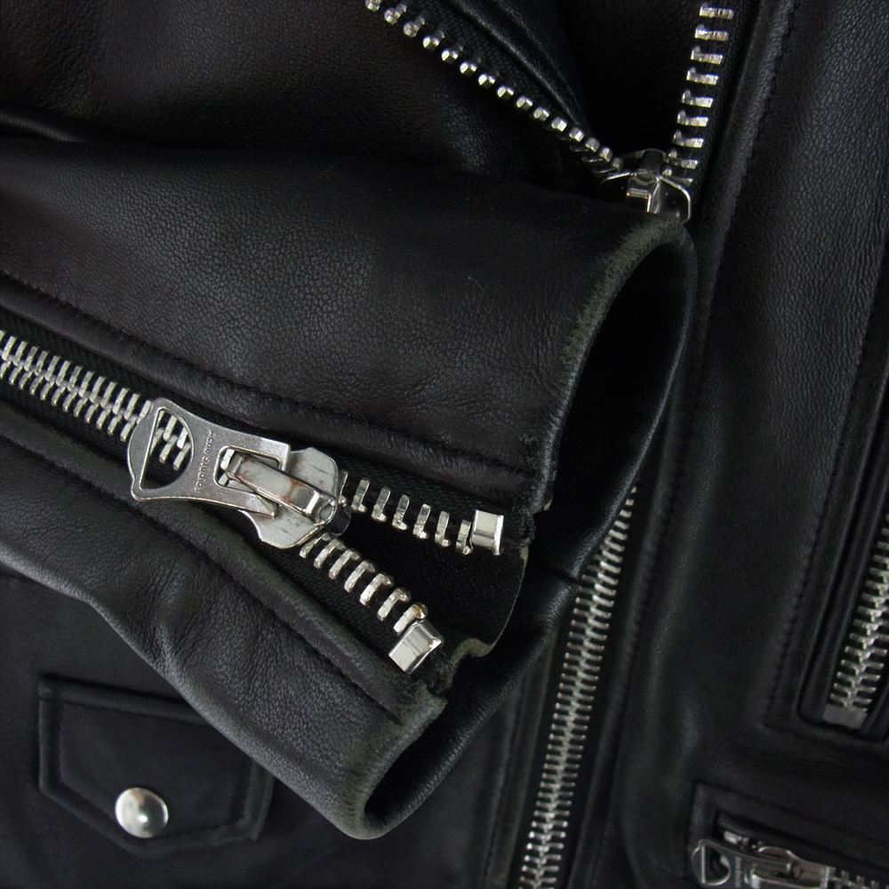 ACNE STUDIOS アクネストゥディオズ 1AZ166 61-18-0572-202 MOCK シープレザー ダブル ライダース ブラック系 38【中古】