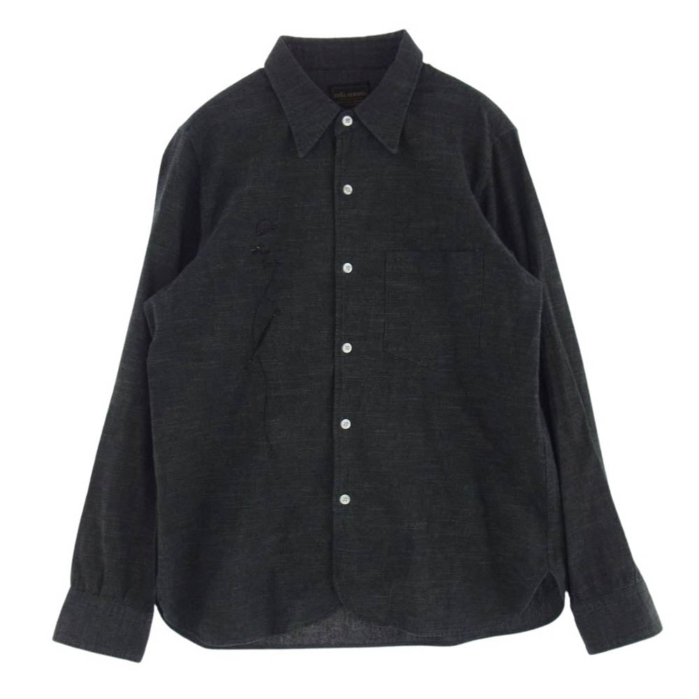 GLADHAND & Co. グラッドハンド 14AW BMYGH-14-AW-19 刺繍 コットン 長袖 シャツ グレー系 M【中古】
