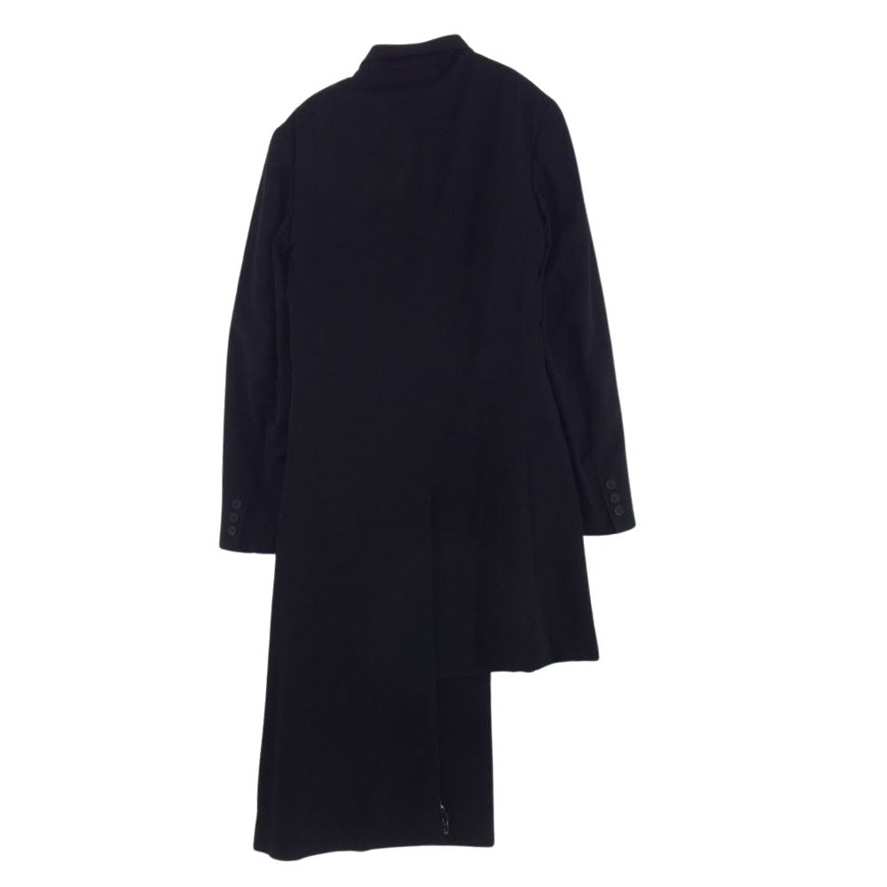 Yohji Yamamoto POUR HOMME ヨウジヤマモトプールオム 20AW HR-J17-874 裾フリンジ ピークドラペル リバーシブル アシンメトリー ロングコート マルチカラー系 2【中古】