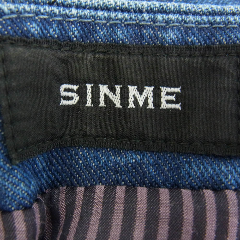 シンメ デニム ワンピース インディゴブルー系 S【中古】