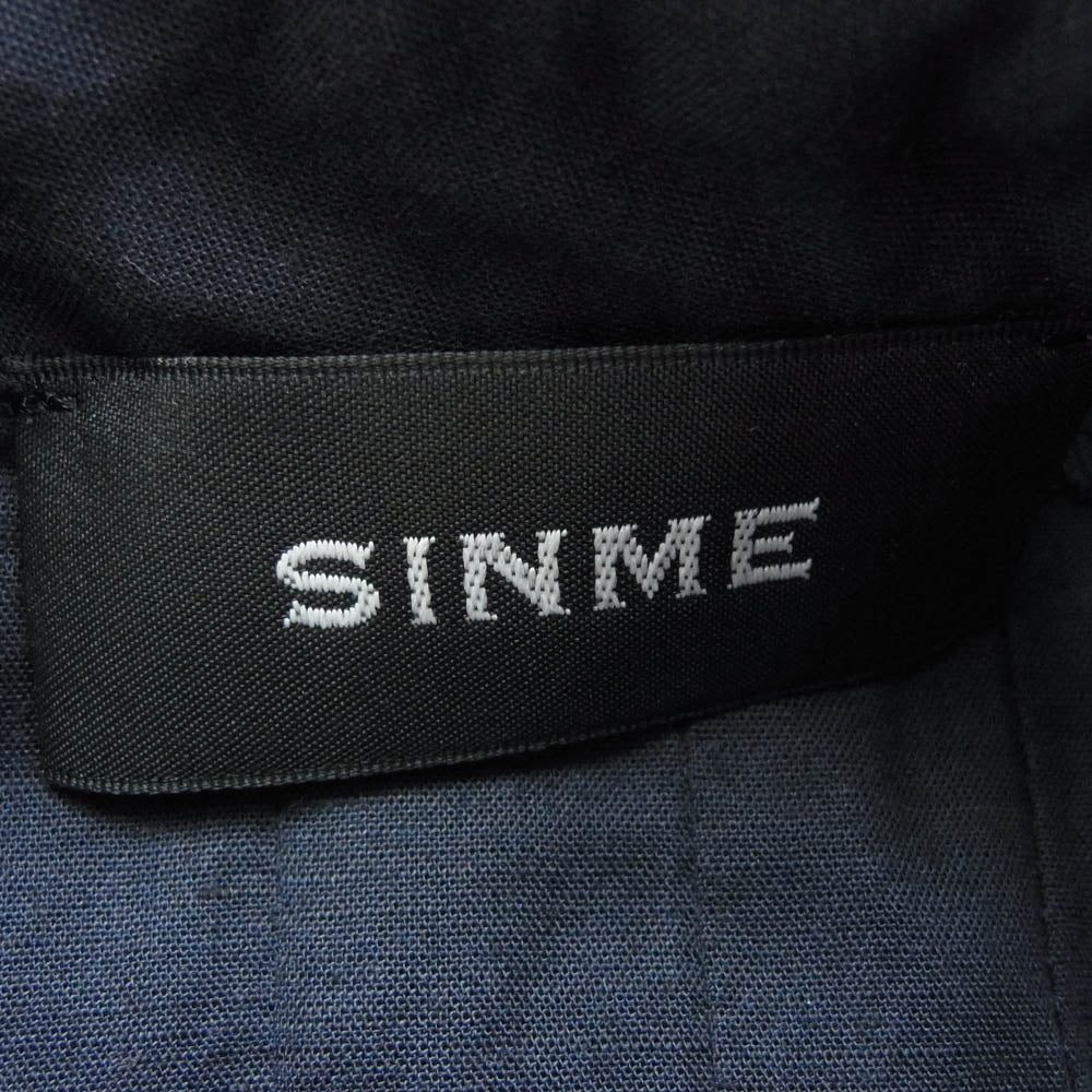 シンメ ロング ワンピース ドレス ネイビー系【中古】