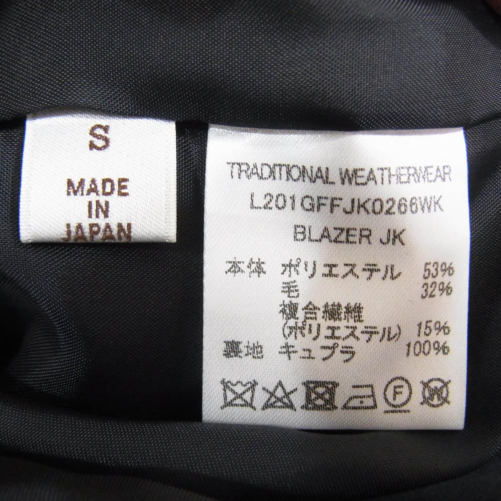トラディショナル ウェザーウェア L201GFFJK0266WK BLAZER JACKET ダブル ピークドラペル 金ボタン 紺ブレ ブレザー ジャケット ネイビー系 S【中古】