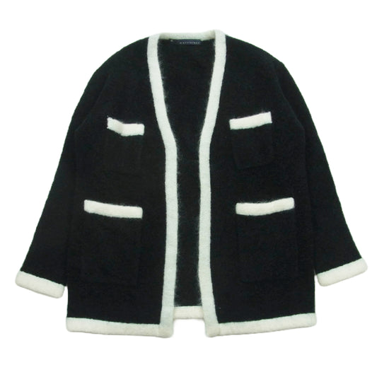 マルティニーク Knit jacket ニット ジャケット カーディガン ブラック系 ホワイト系 サイズ表記なし【中古】