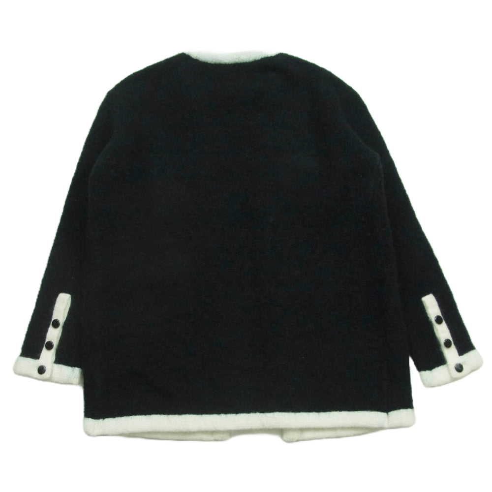 マルティニーク Knit jacket ニット ジャケット カーディガン ブラック系 ホワイト系 サイズ表記なし【中古】