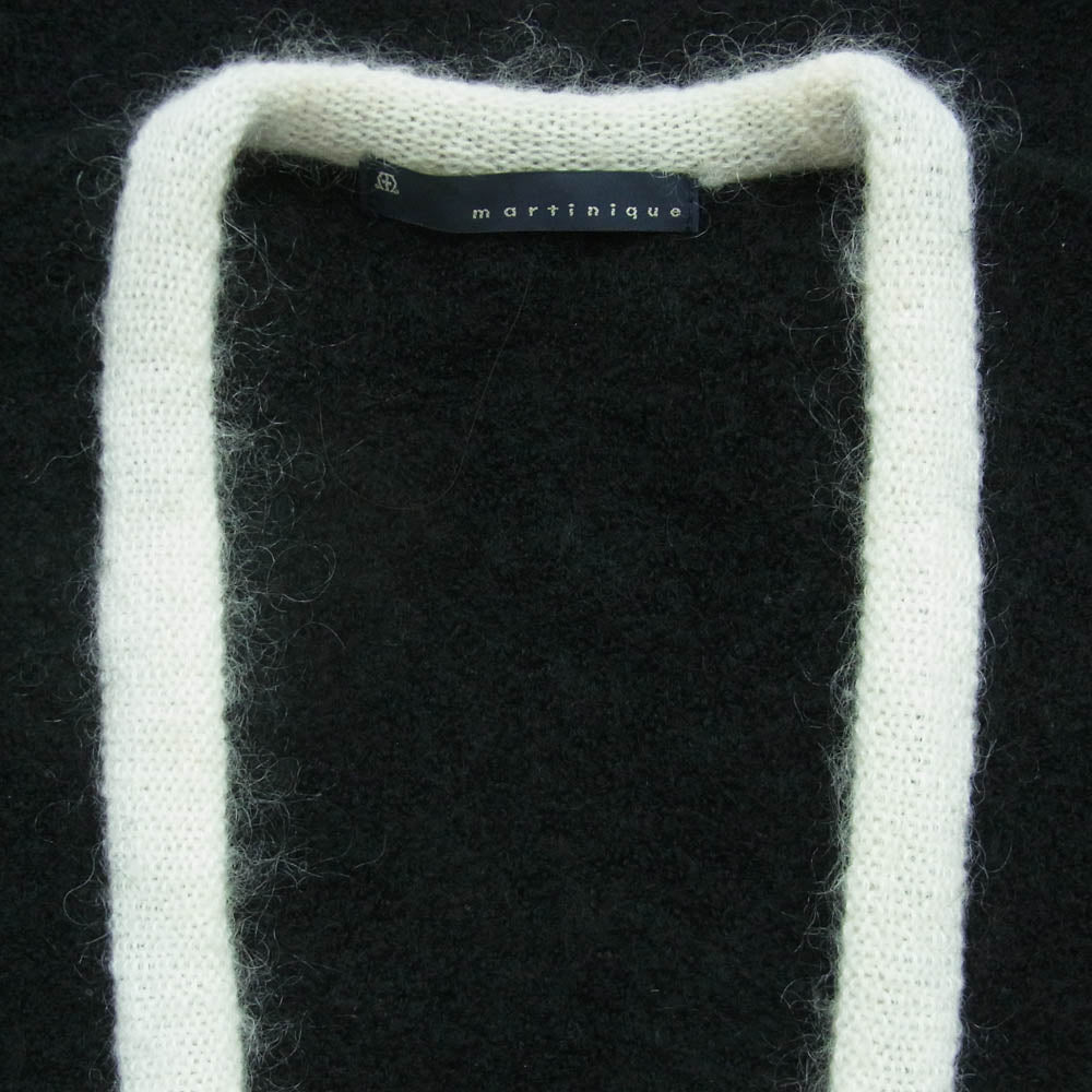 マルティニーク Knit jacket ニット ジャケット カーディガン ブラック系 ホワイト系 サイズ表記なし【中古】