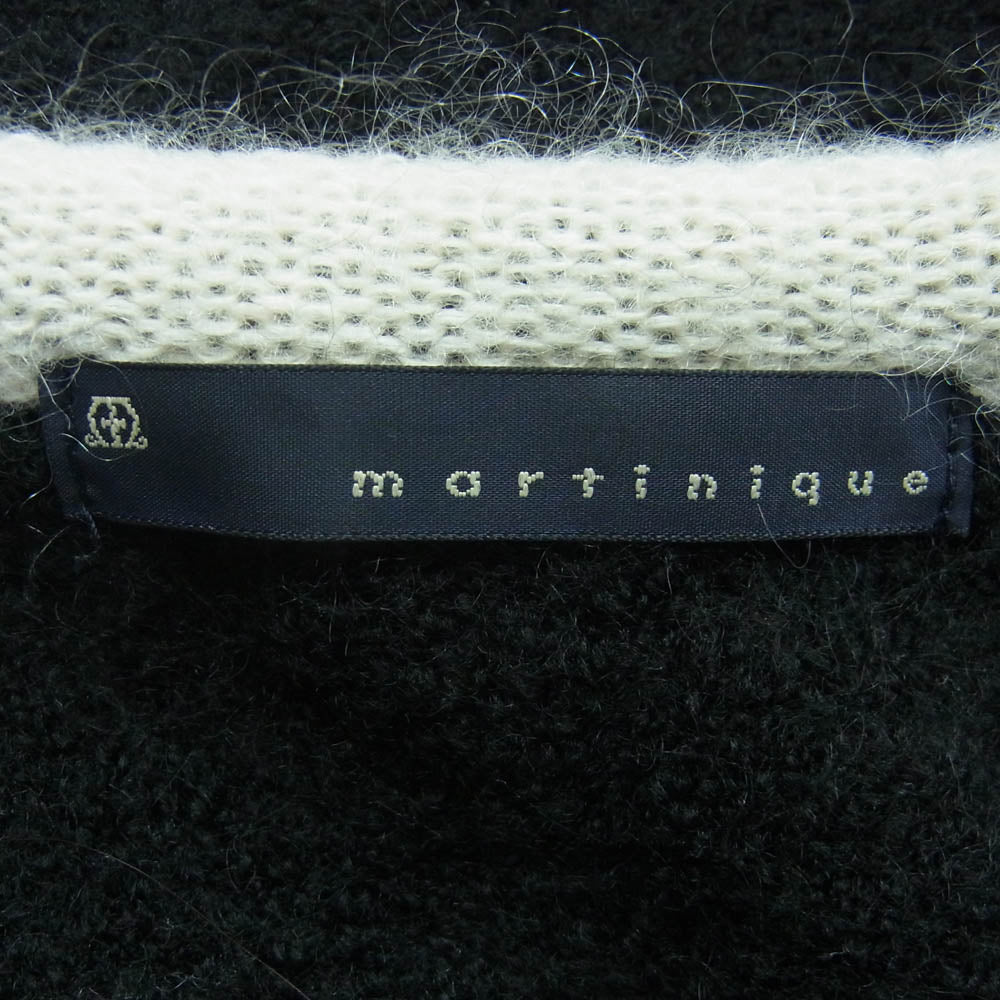 マルティニーク Knit jacket ニット ジャケット カーディガン ブラック系 ホワイト系 サイズ表記なし【中古】