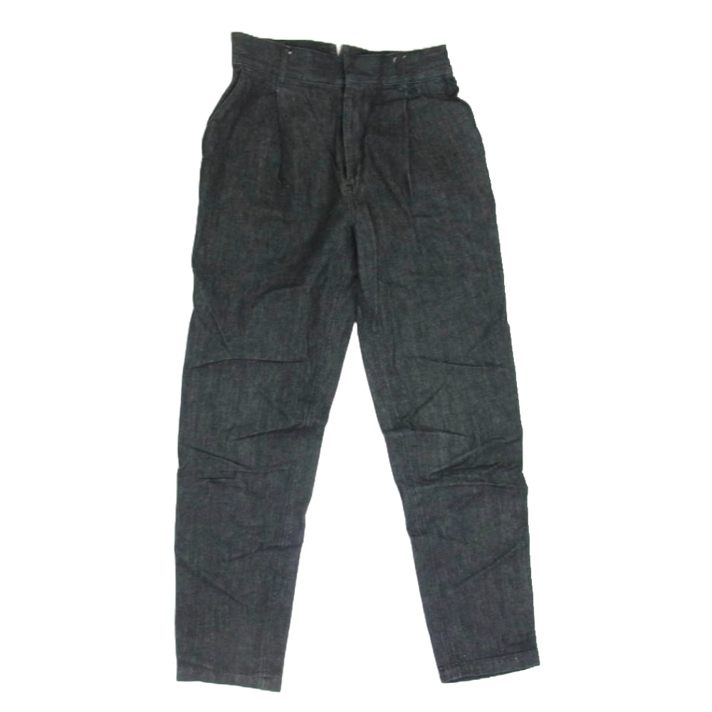 アンクレイヴ テーパード タック ブラック デニム パンツ ブラック系 0 【中古】