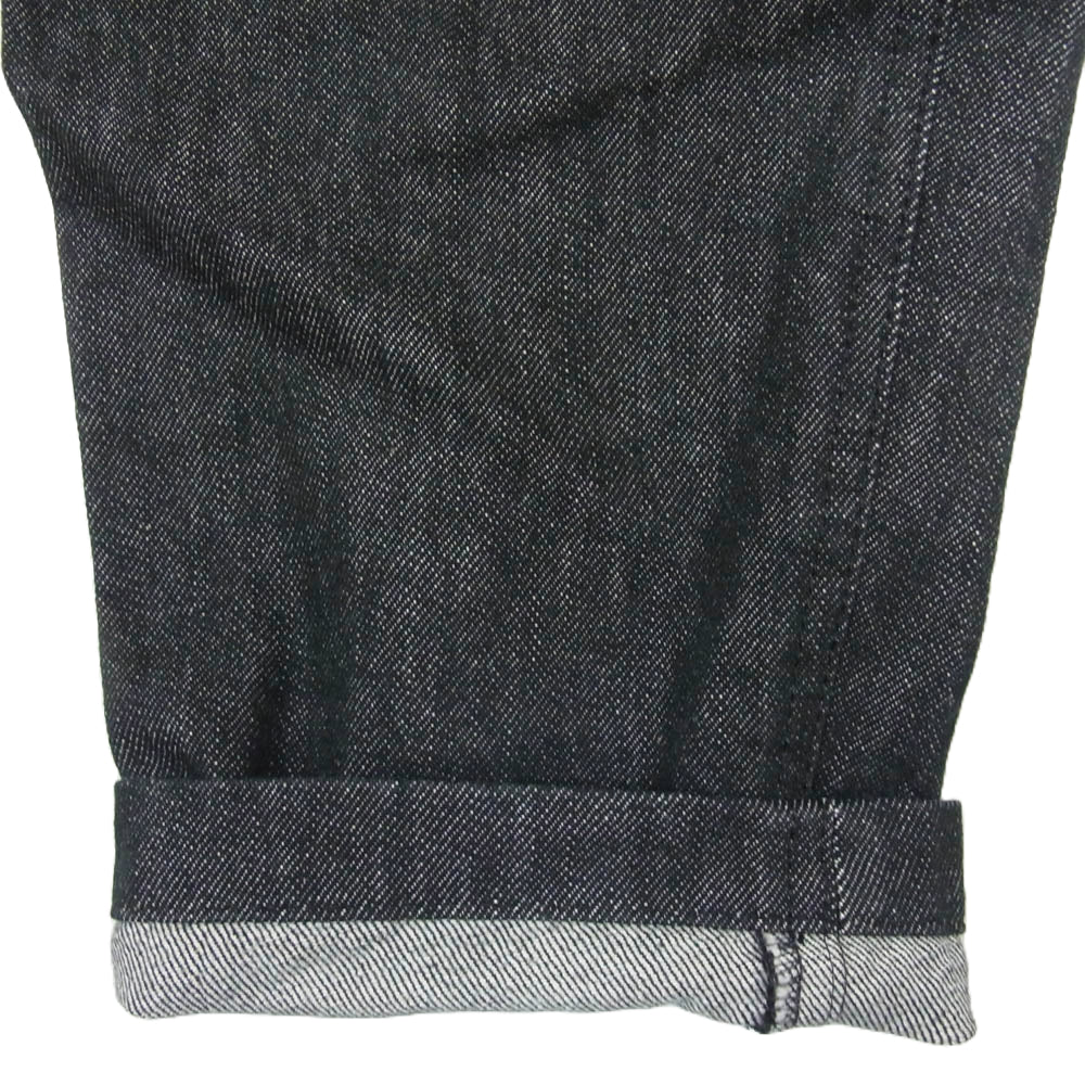 アンクレイヴ テーパード タック ブラック デニム パンツ ブラック系 0 【中古】