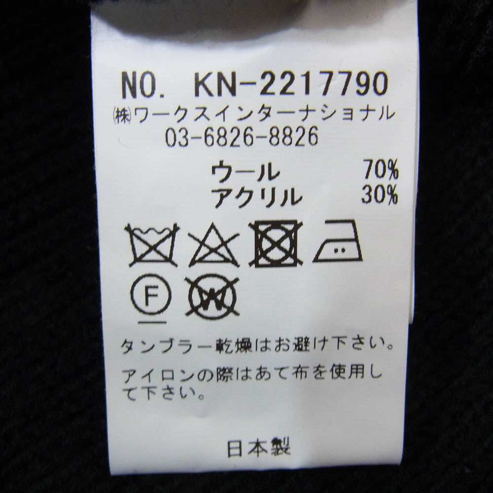 ツルバイマリコオイカワ パール装飾 ボタンレス ウール カーディガン ブラック系 サイズ表記無【中古】