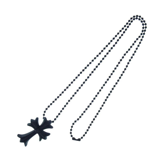 CHROME HEARTS クロムハーツ（原本無） 2024年南青山店購入時レシート付属 RUBBER CH CRS SML ラバー スモール CHクロス ネックレス ブラック系【中古】