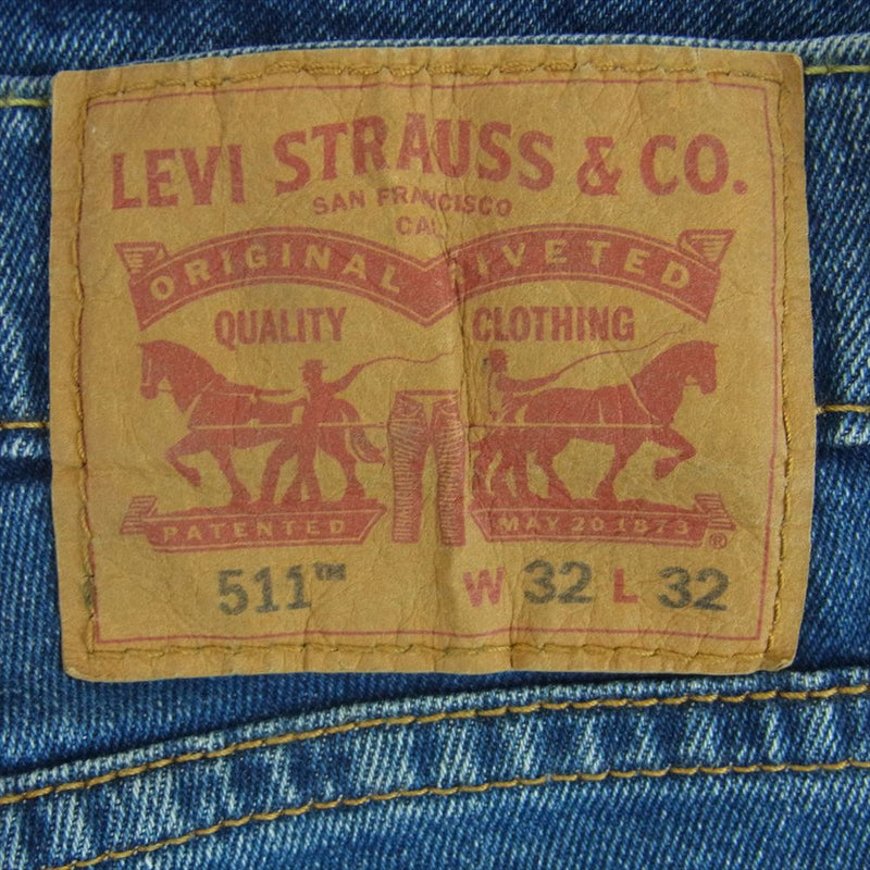 Levi's リーバイス 04511-2735 511 ジップフライ ストレート デニム パンツ インディゴブルー系 W32 L32【中古】