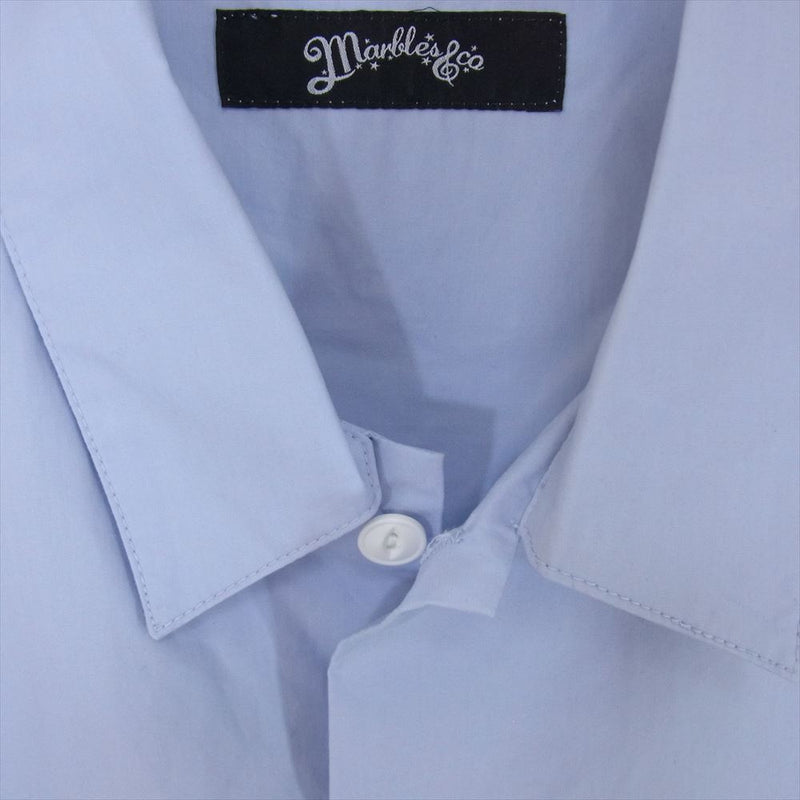 マーブルズ BORDER WORK SHIRT ボーダー ワーク シャツ ブルー系 XL【中古】