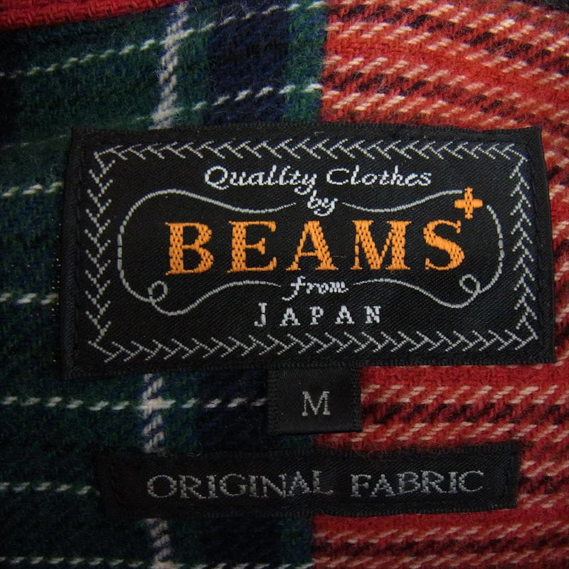 BEAMS ビームス プラス 21AW 38-18-0127-791 ドビー チェック パッチワークライク ミリタリー シャツ ジャケット M【中古】