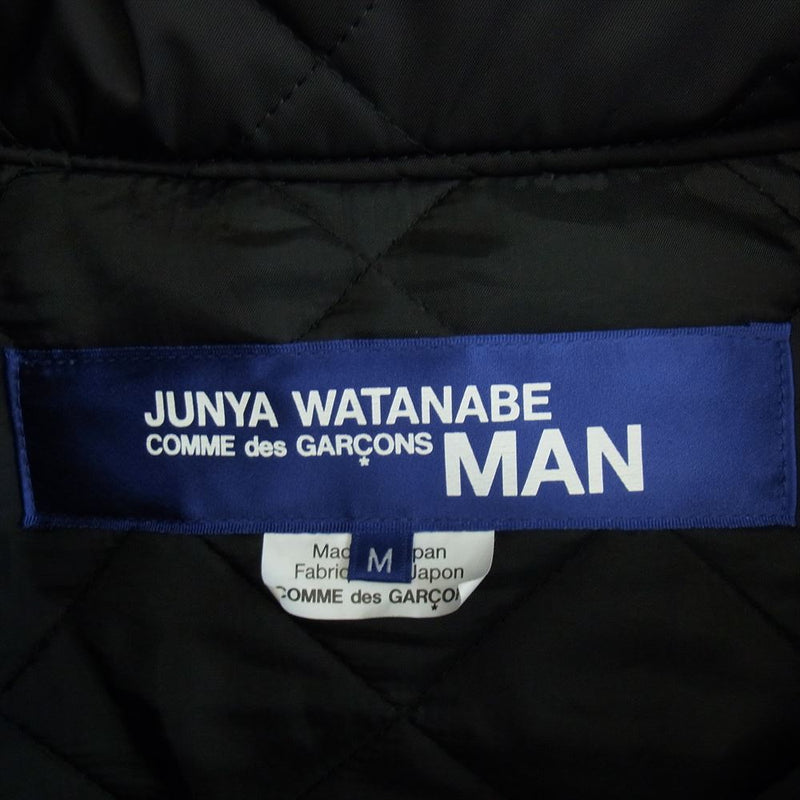 JUNYA WATANABE COMME des GARCONS MAN ジュンヤワタナベコムデギャルソンマン 21AW WH-C010 ウールジャガードニット エステルツイル キルティング エルボーパッチ 異素材切替 ブルゾン ジャケット M【中古】