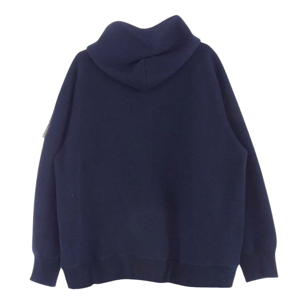 Sacai サカイ 24SS 24-03335M Sponge Sweat x Nylon Twill Hoodie スポンジスウェット ナイロンツイル 異素材切替 ジップアップ フーディー パーカー ネイビー系 2【中古】