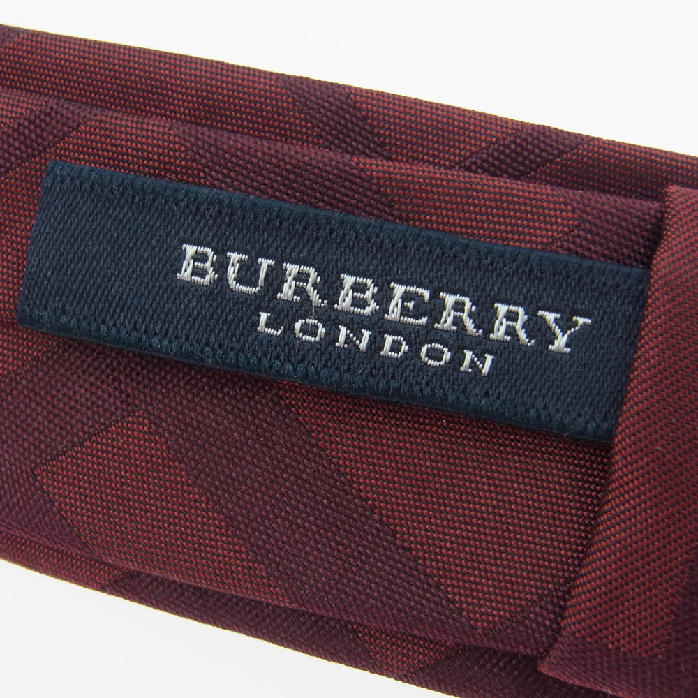 BURBERRY LONDON バーバリー ロンドン キッズ ネクタイ ワインレッド系 S【中古】