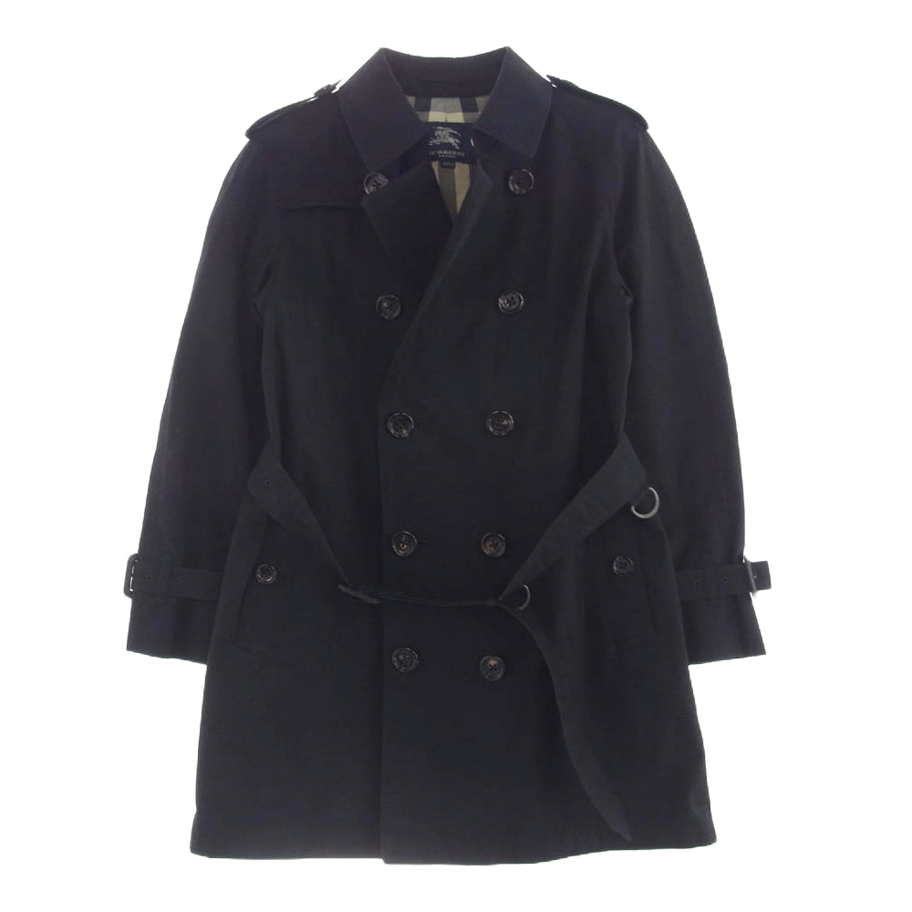 BURBERRY LONDON バーバリー ロンドン C4C01-100-09 日本製 トレンチコート ベルト付き キッズ 130 ブラック系 130A【中古】