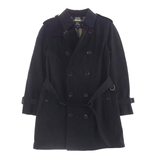 BURBERRY LONDON バーバリー ロンドン C4C01-100-09 日本製 トレンチコート ベルト付き キッズ 130 ブラック系 130A【中古】