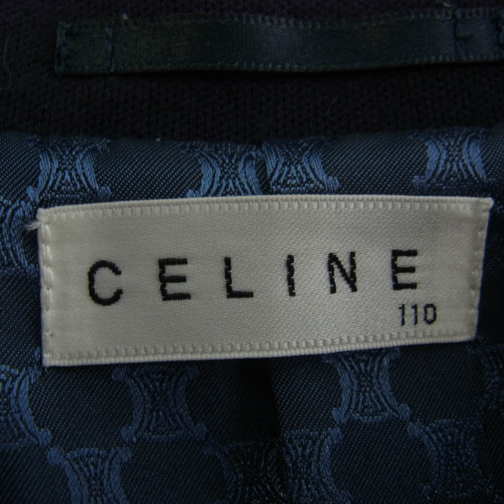 CELINE セリーヌ スーツ 110 セットアップ ジャケット ハーフパンツ 蝶ネクタイ キッズ ネイビー系 110【中古】