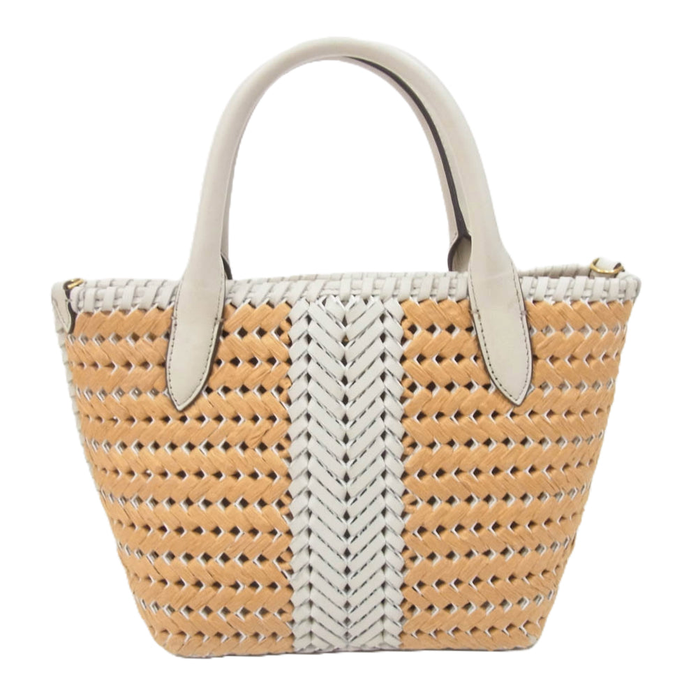 Anya Hindmarch アニヤ・ハインドマーチ ニーソン バスケット トート カゴバッグ ※ショルダーストラップ欠品 ブラウン系【中古】