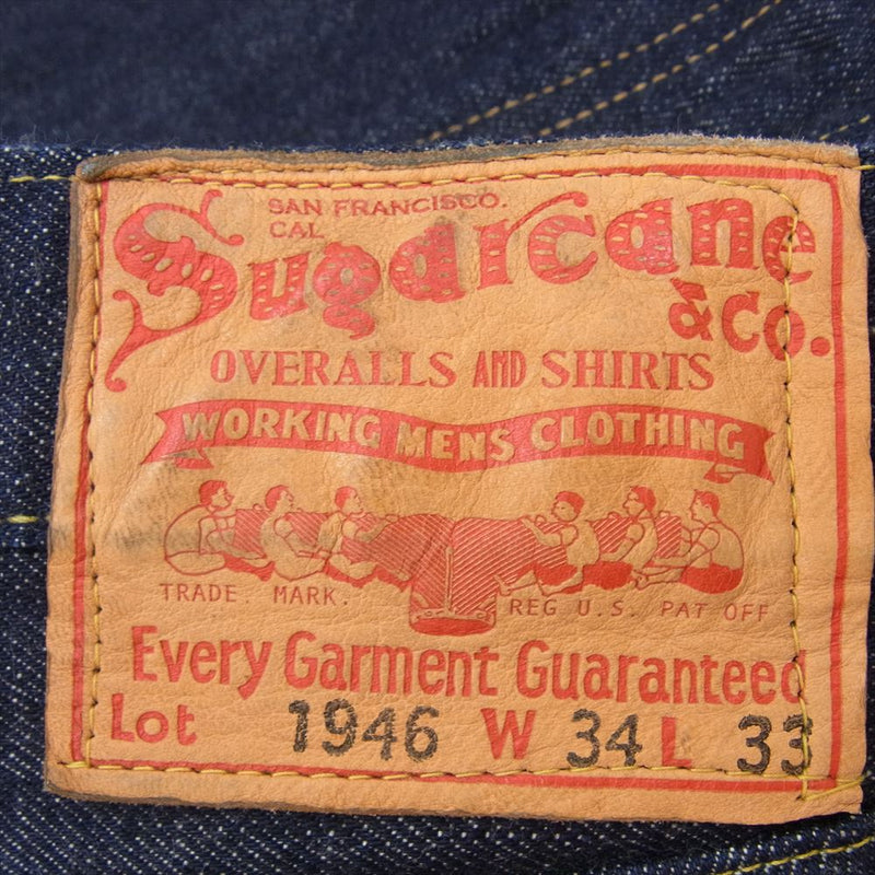 SUGAR CANE シュガーケーン SC49007 1946モデル 13.5oz ブルーデニム ウエストオーバーオール デニム パンツ ジーンズ インディゴブルー系 34【新古品】【未使用】【中古】