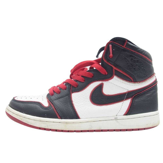 NIKE ナイキ 555088-062 Air Jordan 1 Retro High OG ブラッドライン エアジョーダン1 レトロ ハイ スニーカー ホワイト系 ブラック系 レッド系 27.5cm【中古】