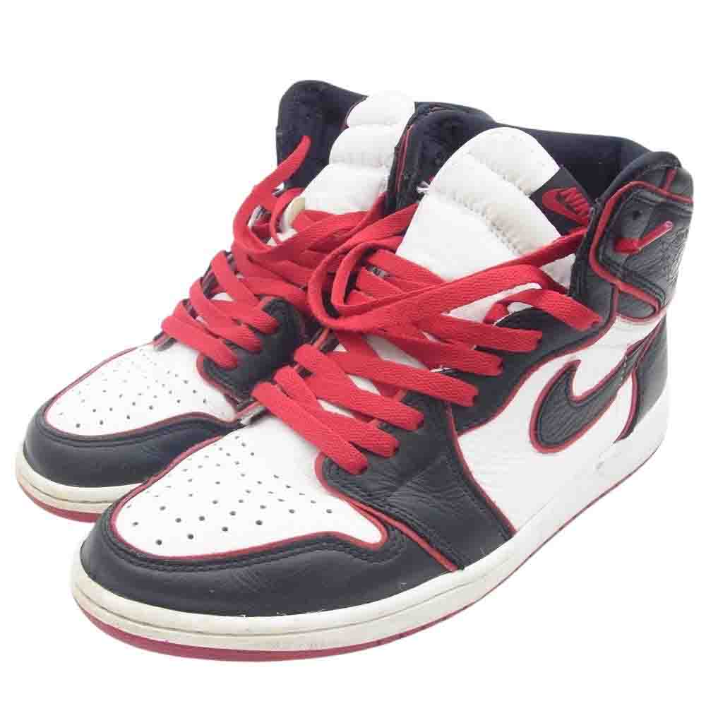 NIKE ナイキ 555088-062 Air Jordan 1 Retro High OG ブラッドライン エアジョーダン1 レトロ ハイ スニーカー ホワイト系 ブラック系 レッド系 27.5cm【中古】