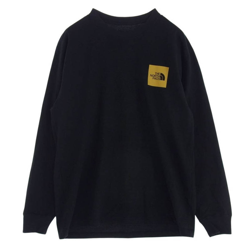 THE NORTH FACE ノースフェイス NT82136 L/S Square Logo Tee スクエア ロゴ 長袖 Tシャツ ブラック系 XL【中古】