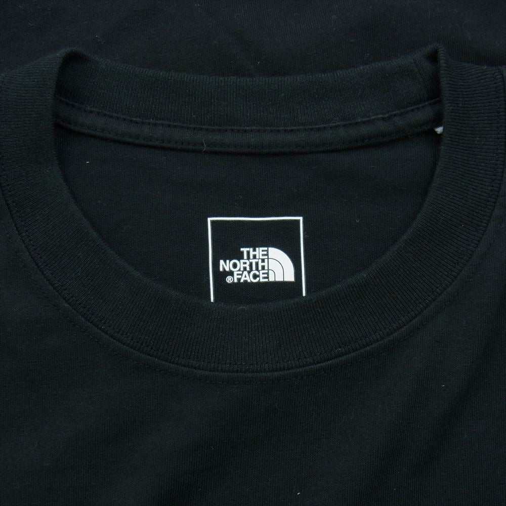 THE NORTH FACE ノースフェイス NT82136 L/S Square Logo Tee スクエア ロゴ 長袖 Tシャツ ブラック系 XL【中古】