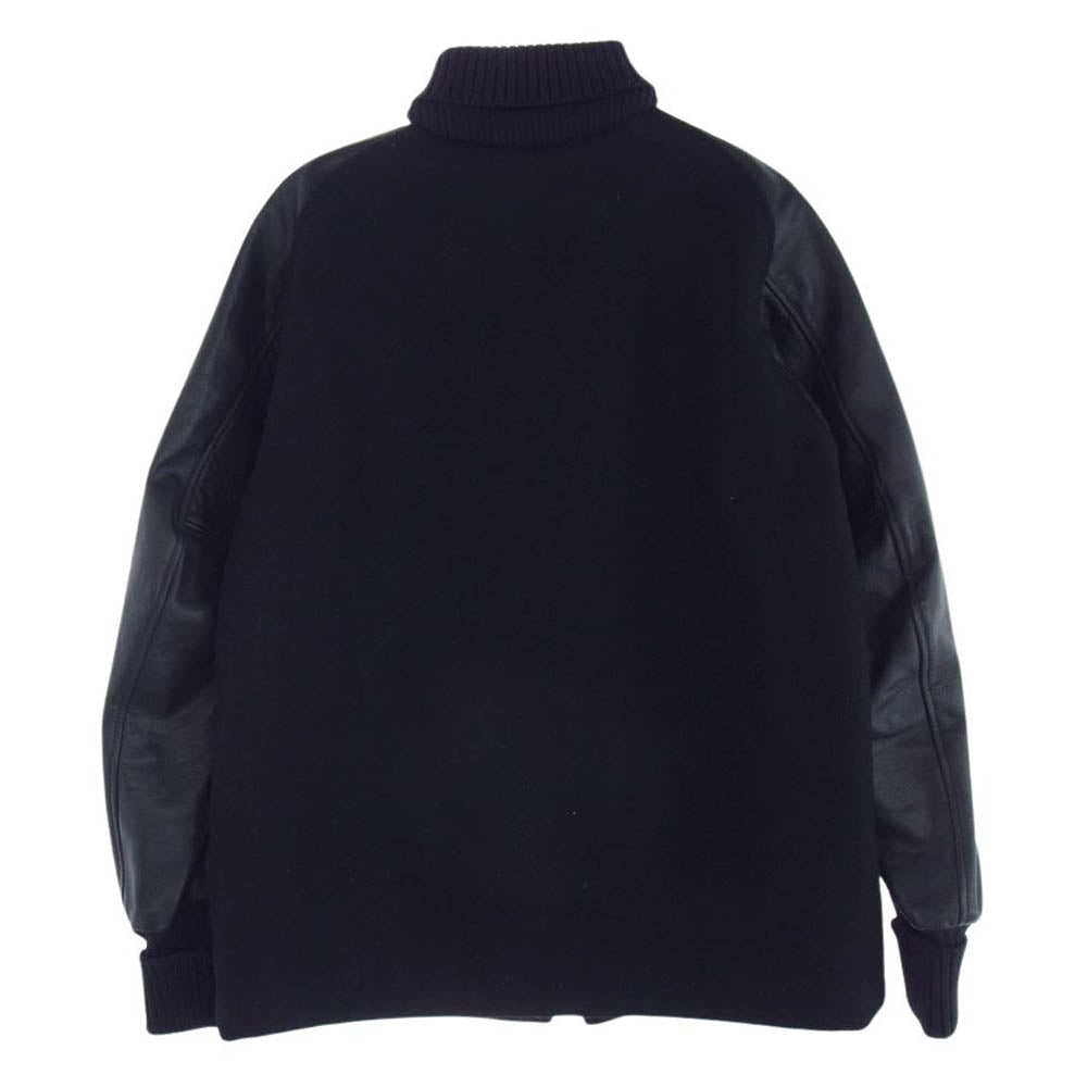 SKOOKUM スクーカム 99304 USA製 ZIP RAGLAN SLEEVE ジップ ラグラン スリーブ 袖レザー ジャケット スタジャン ブラック系 36【中古】