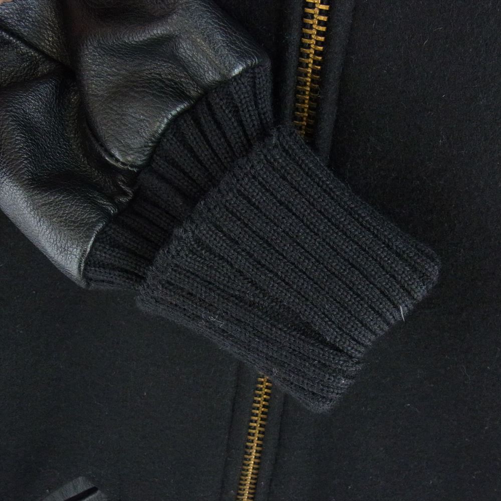 SKOOKUM スクーカム 99304 USA製 ZIP RAGLAN SLEEVE ジップ ラグラン スリーブ 袖レザー ジャケット スタジャン ブラック系 36【中古】