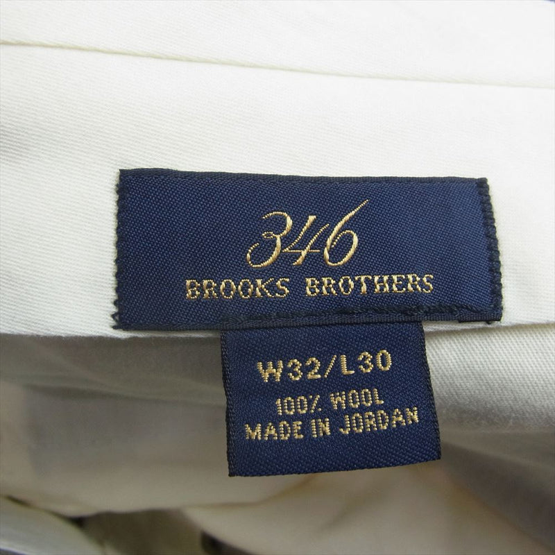 Brooks Brothers ブルックスブラザーズ ウール ワイドストレート トラウザー スラックスパンツ カーキ系 W32L30【中古】