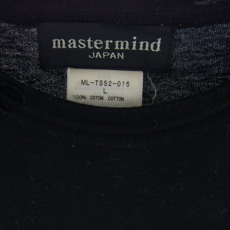 mastermind JAPAN マスターマインドジャパン ML-TS52-015 スカル プリント クラッシュ加工 Tシャツ カットソー 長袖 ブラック系 L【中古】