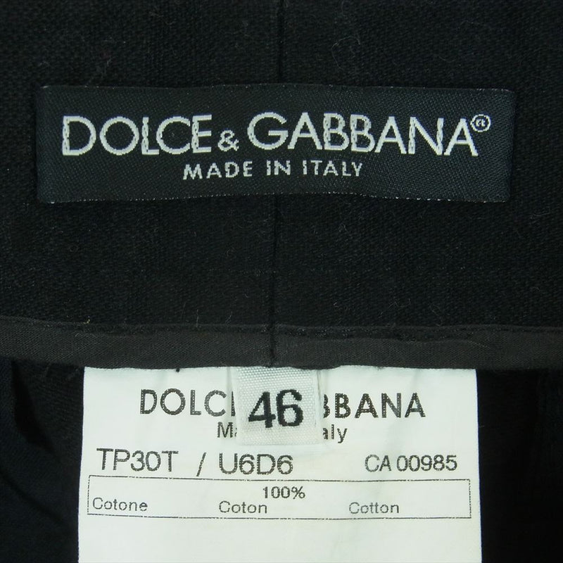 DOLCE&GABBANA ドルチェアンドガッバーナ TP30T ダブルニー ベルト サイドジップ  ボンテージ パンツ ブラック系 46【中古】