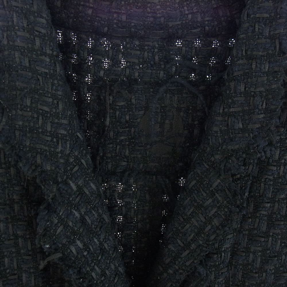 mastermind JAPAN マスターマインドジャパン MM-JA5-80 シルク混 ツイード テーラード ダメージ加工 ジャケット  ブラック系 L【中古】